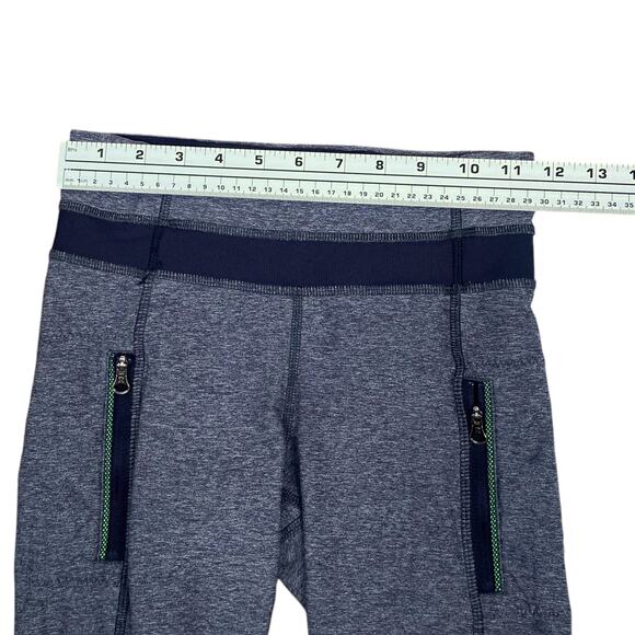 Lululemon Inspire Tight II Heathered Blue Navel Mesh Insert Leggings SZ 2 - Picture 11 of 15